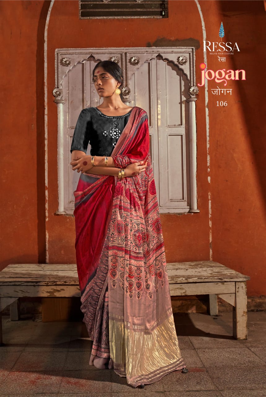 Jogan By Ressa Printed Viscose Saree Suppliers In India