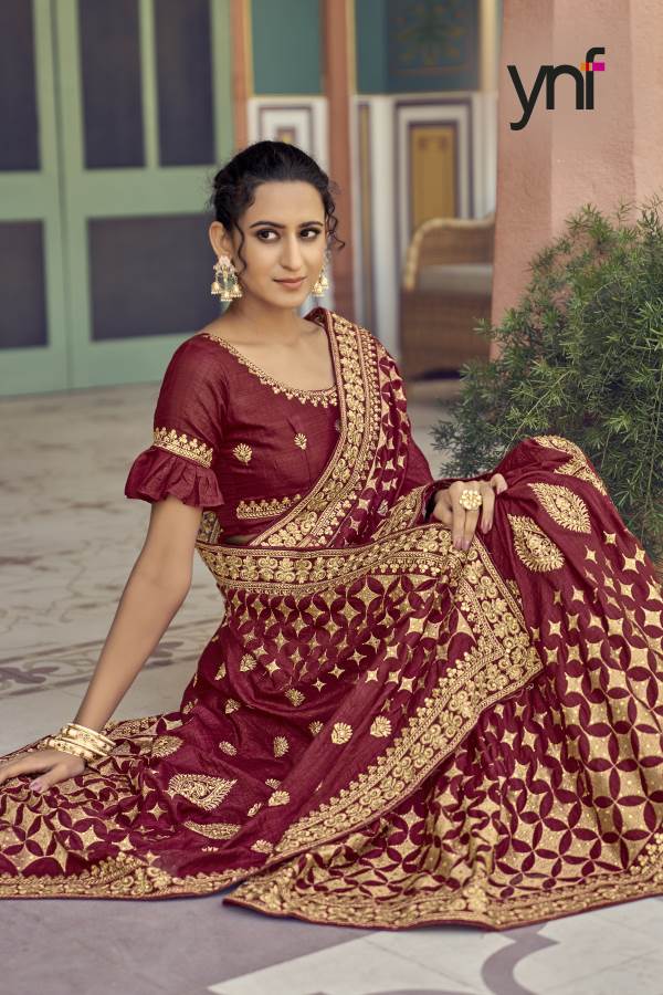 Ynf Haldi Bhaat Fancy Exclusive Wear Vichitra Silk Designer Latest Saree Collection