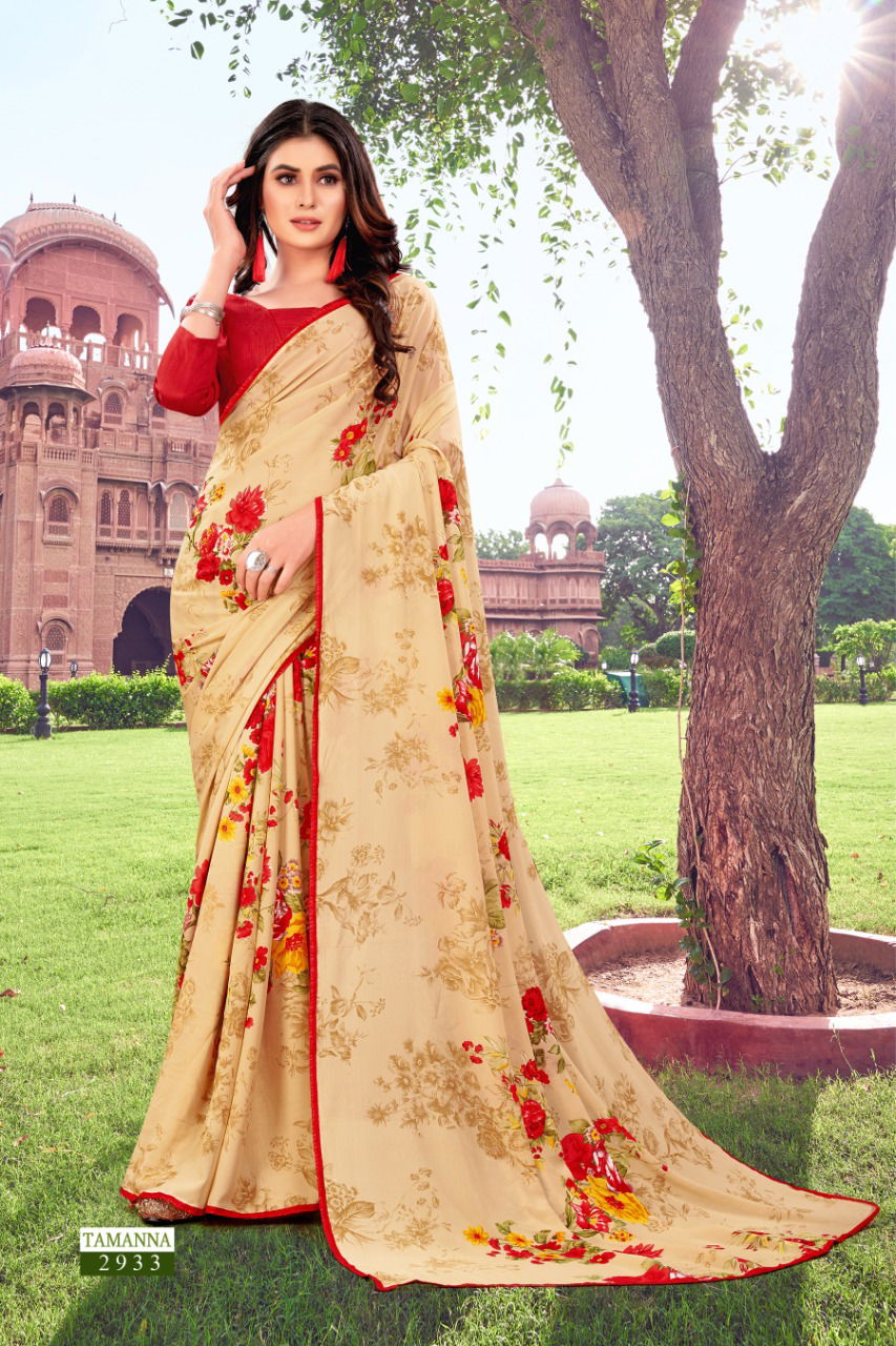 Rajyog Tamanna 3 Renial Printed With Lace Border Casual Wear Saree Collection

