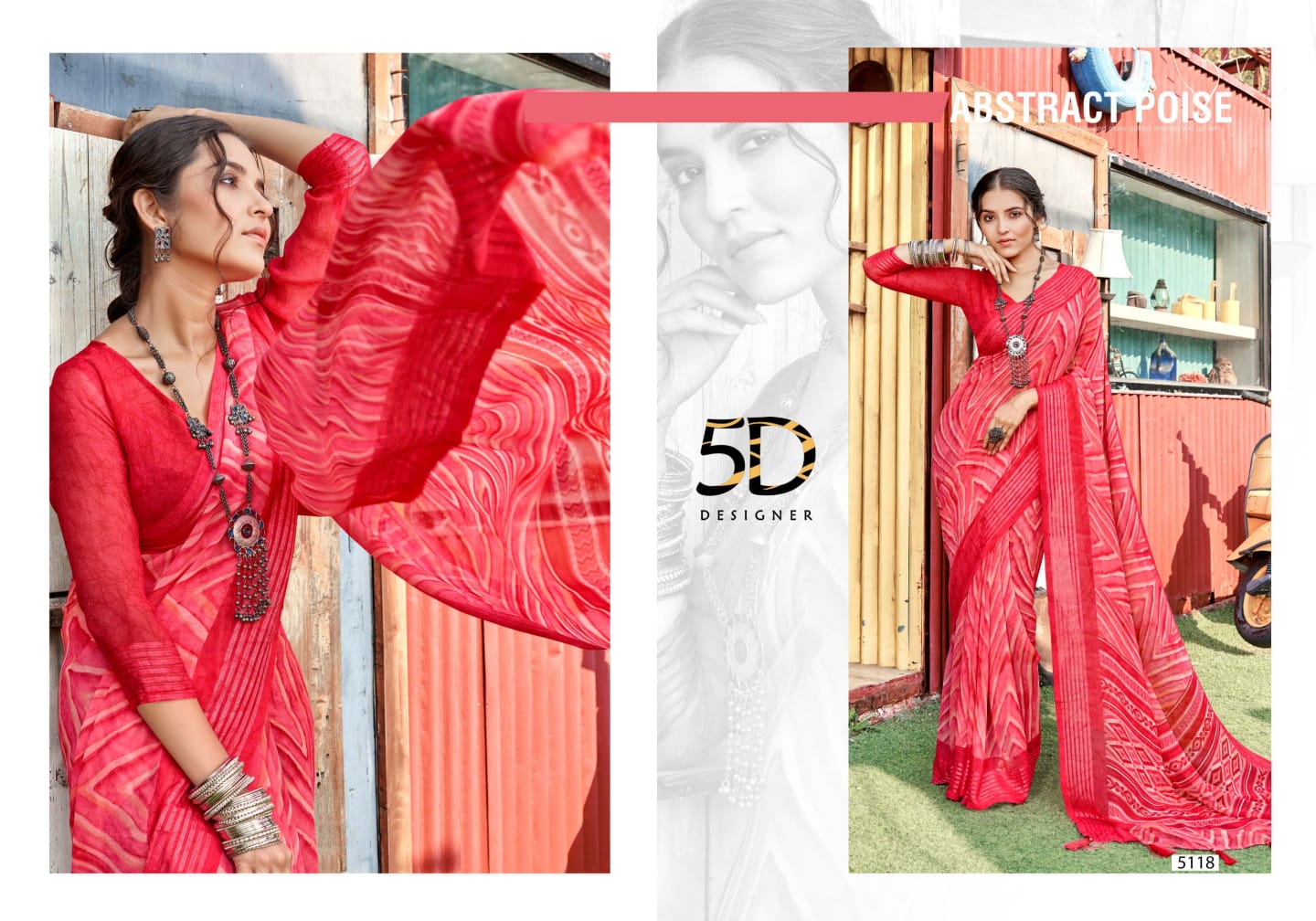 Jodha 14 By 5D Designer Georgette Printed Sarees Catalog