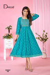 Premey By Deecee Roman Printed Flared Anarkali Kurtis Wholesalers In Surat