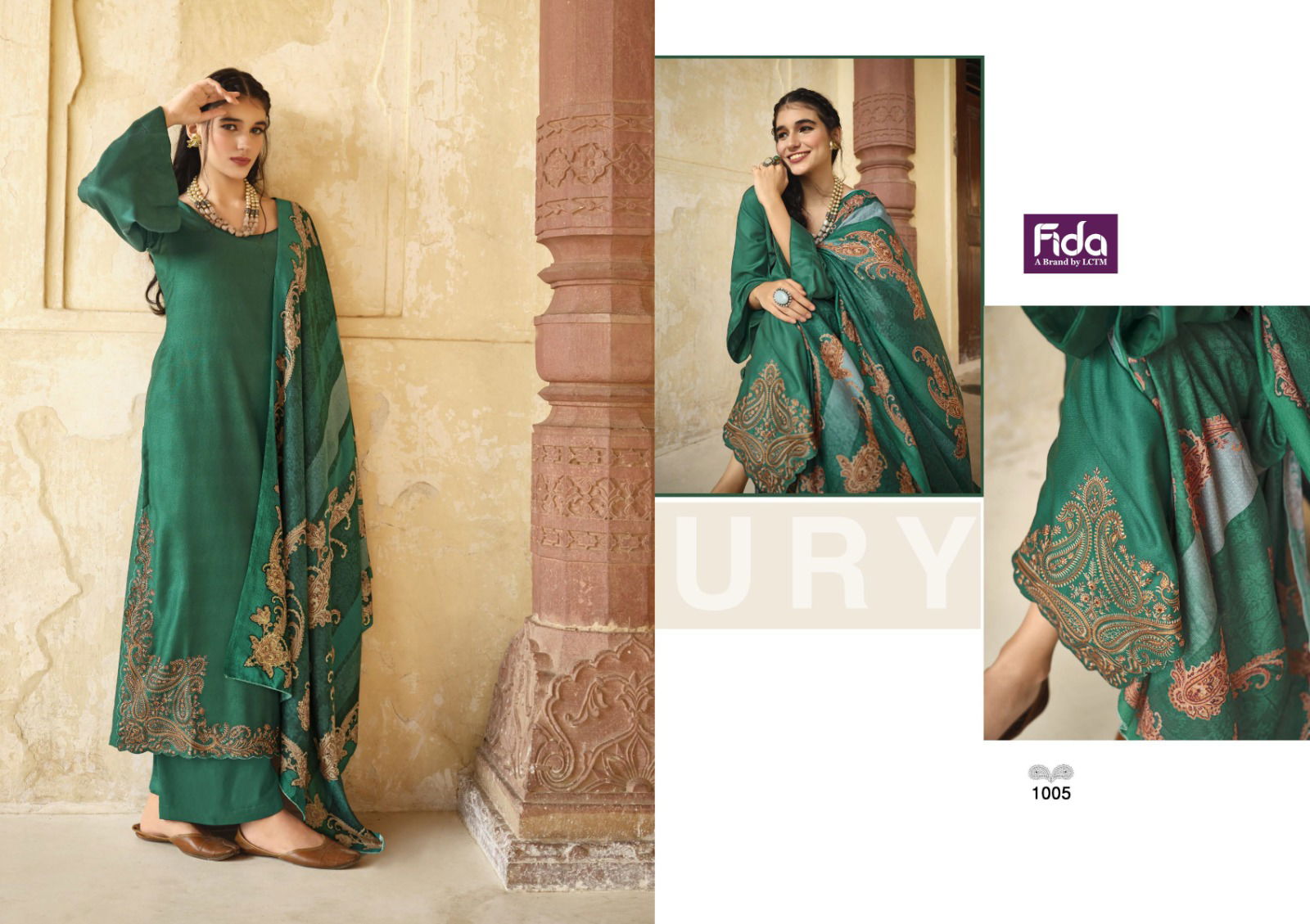 Fida Aliza 1 Embroidery Winter Wear Pashmina Dress Material
