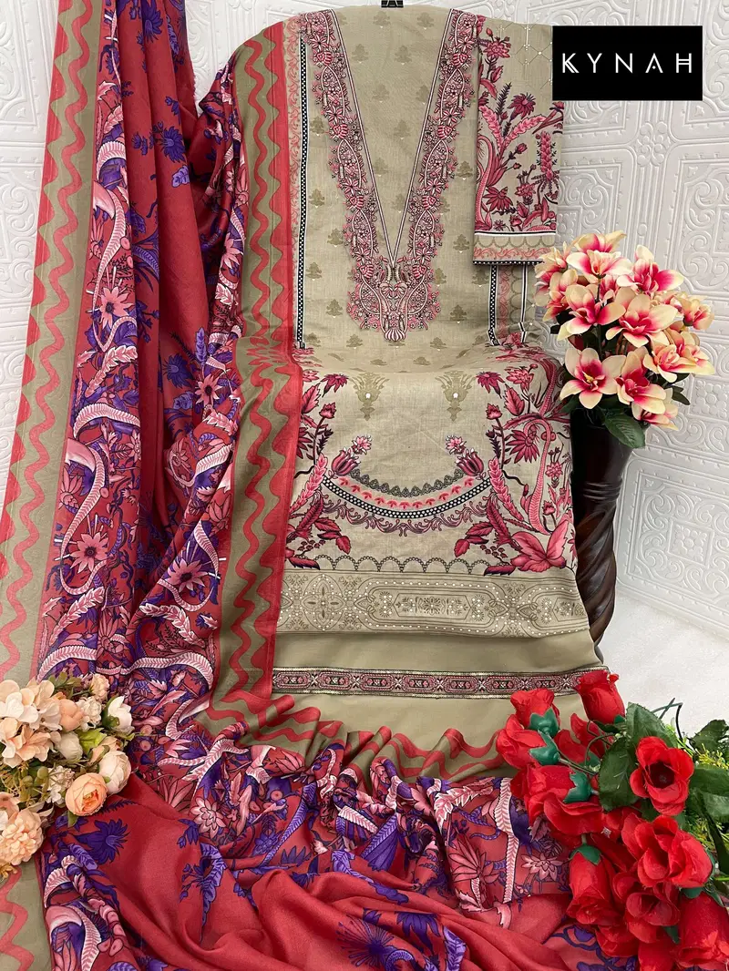 Kynah 2166 By HR Lawn Cotton Pakistani Suits Wholesale Shop In Surat