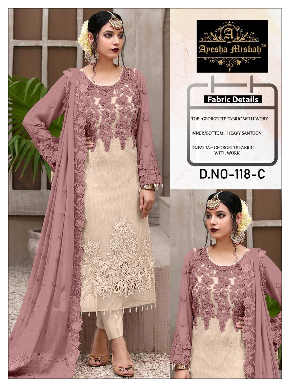 Ayesha Misbah 132 Wedding Wear Georgette Heavy Pakistani Salwar Kameez Collection