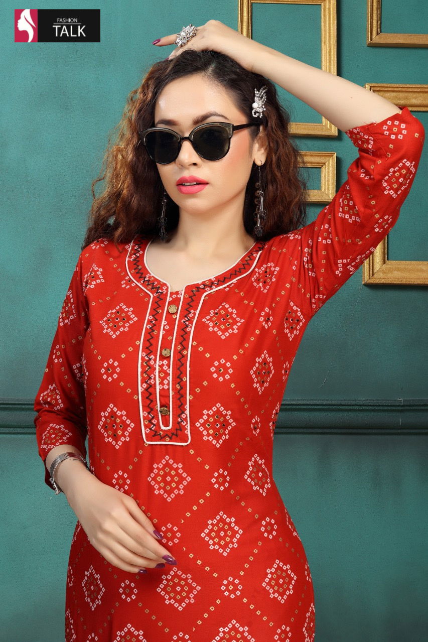 Ft Kohinoor Latest Fancy Designer Regular Wear Printed 	Rayon Kurti With Bottom Collection
