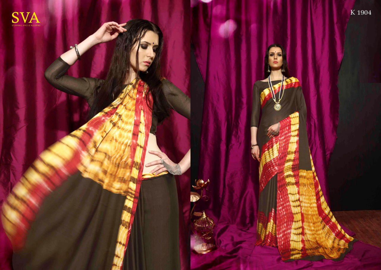 Sva Saniya Printed Georgette Casual Wear Saree Collection at Wholesale Price