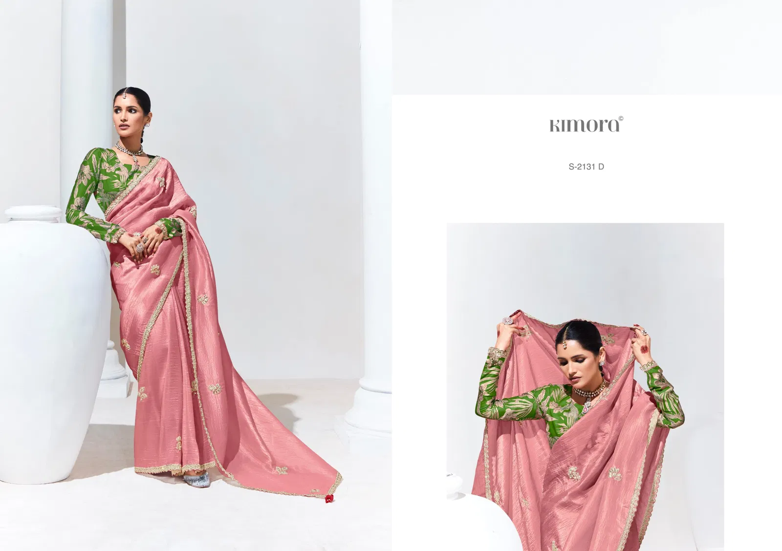 Rangat 2131 New Colour By Kimora Glass Tissue Party Wear Saree Orders In India