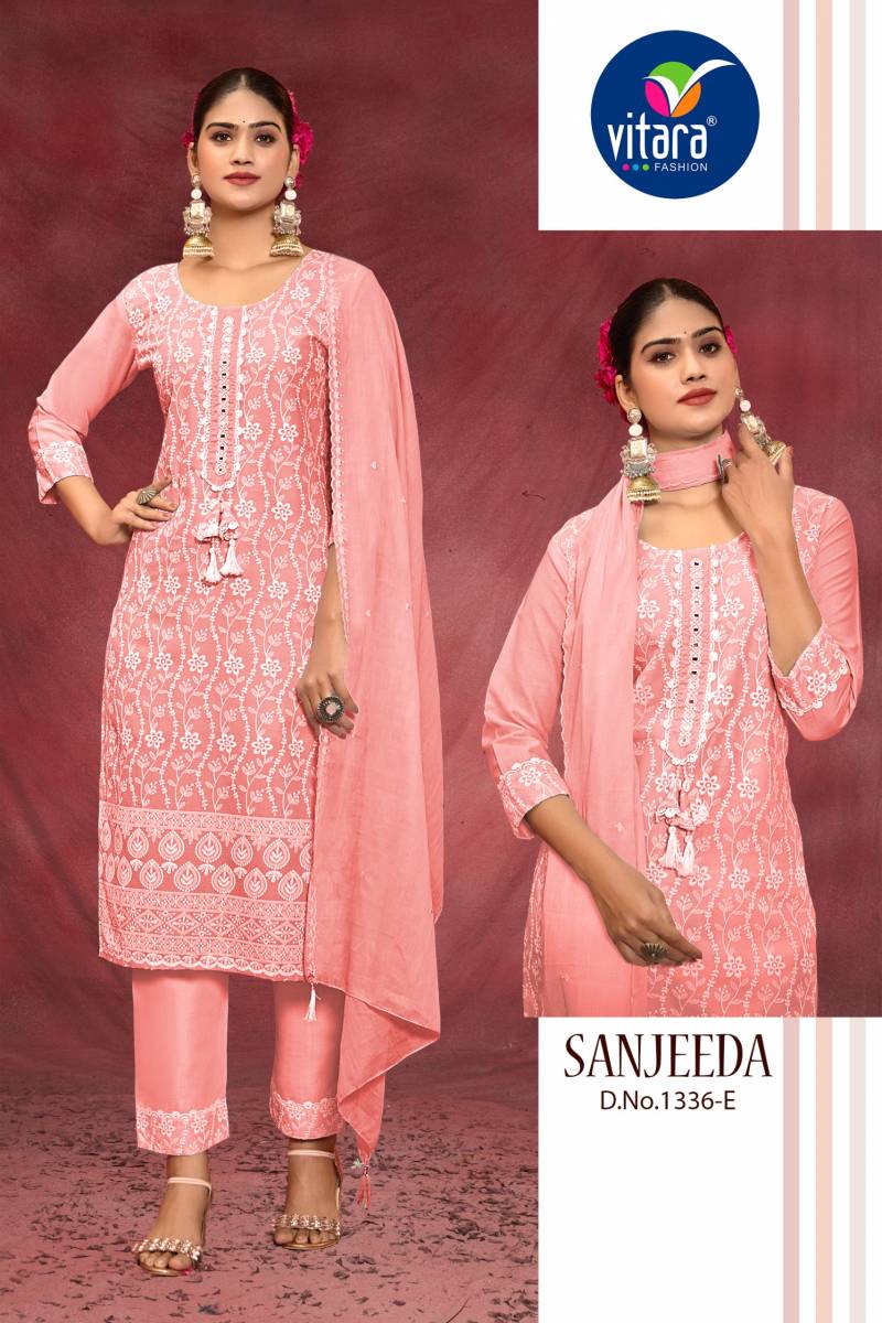 Sanjeeda D To F By Vitara Cotton Kurti Bottom With Dupatta Bulk Orders In India