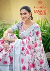 Maahi Vol 6 By Kashvi Linen Printed Sequence Border Bulk Saree Orders In India
