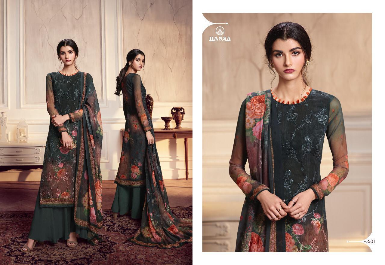 HUSNA Misty Georgette Digital Print with Ari Work and Sequence Work Printed Designer Salwar Suit Collections
