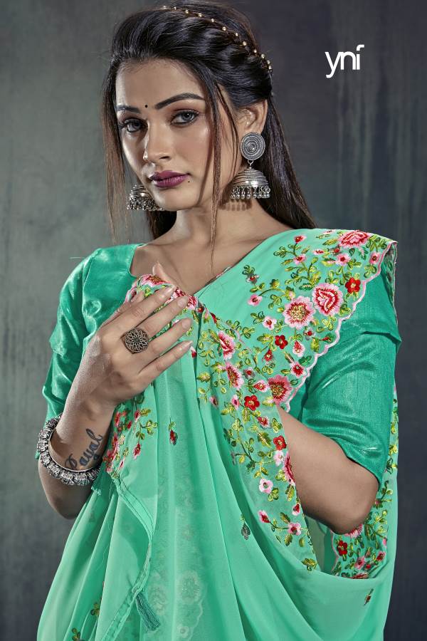 Ynf Tyaar New Designer Festive Wear Georgette Heavy Latest Saree Collection