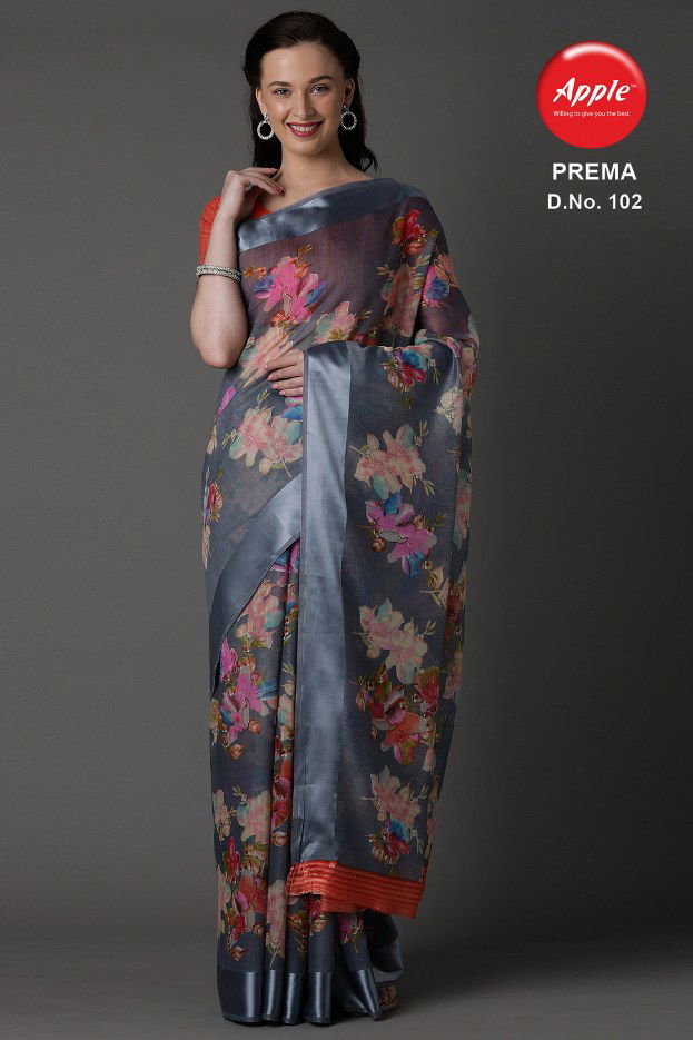 Apple Prema Exclusive Party wear Designer Cotton Blend Saree Collection 