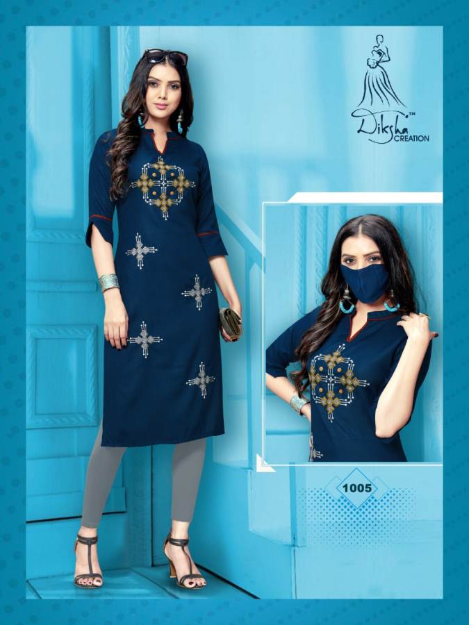 Dikhsha Livaa New Designer Daily Wear Embroidery Work Kurtis Collection