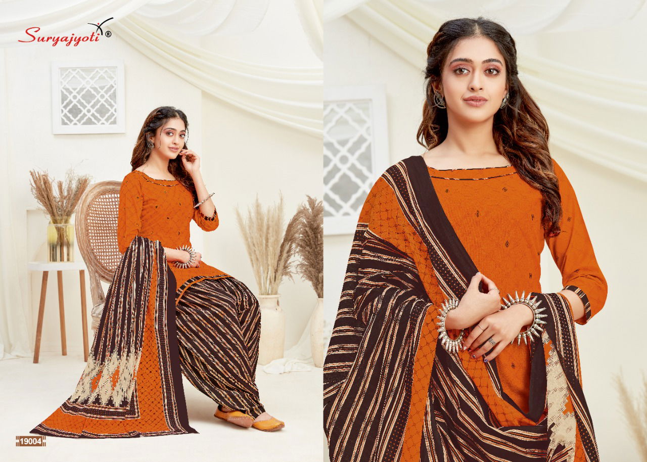 Suryajyoti Patiala Kudi 19 Latest Fancy Designer Casual Regular Wear Printed Cotton Dress Materials Collection
