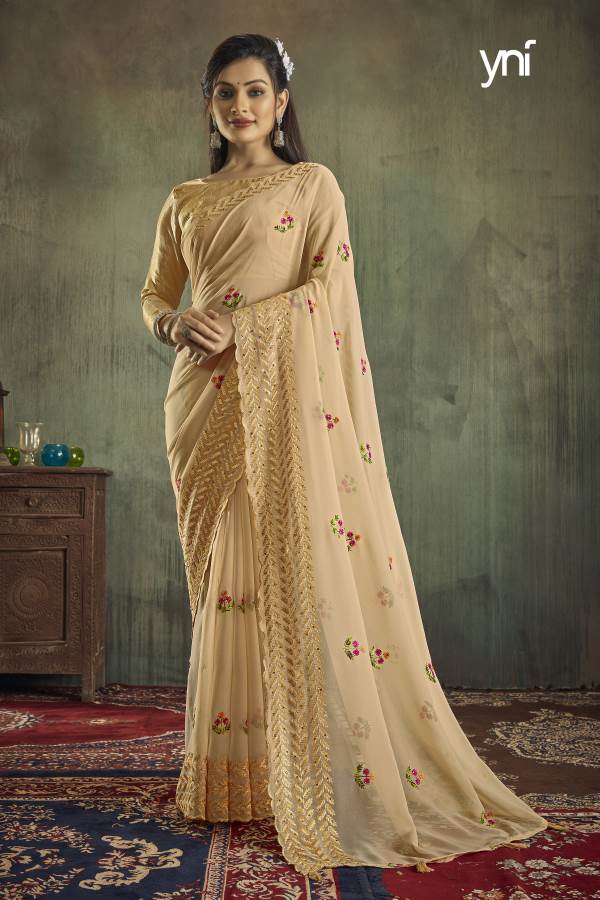 Ynf Nation New Designer Festive Wear Heavy Georgette Latest Saree Collection