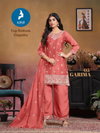 Garima By Kaya Chinon Straight Cut Kurti With Pant Dupatta Best Wholesale Shop In Surat