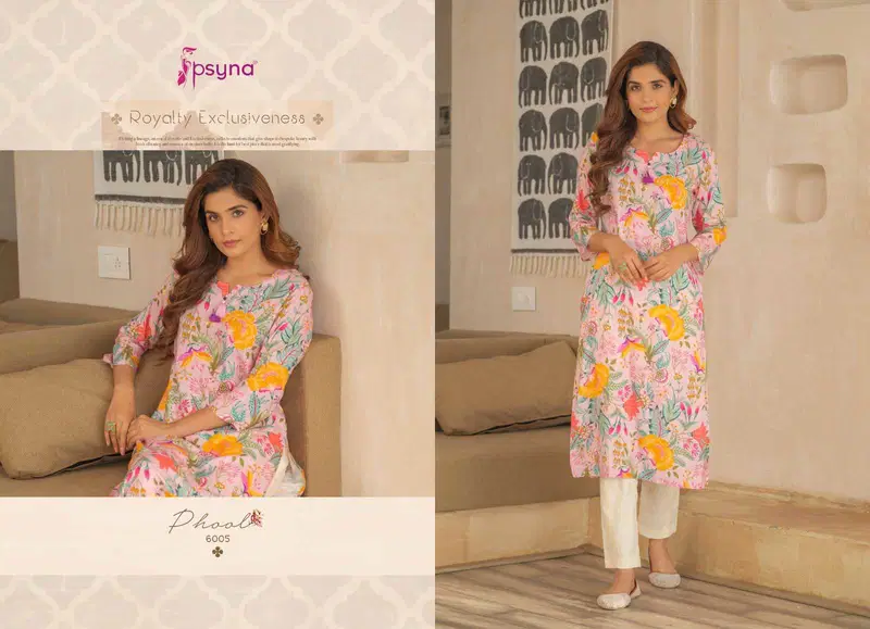 Phool Vol 6 By Psyna Rayon Readymade Kurti Wholesaler Best Wholesale Shop In Surat
