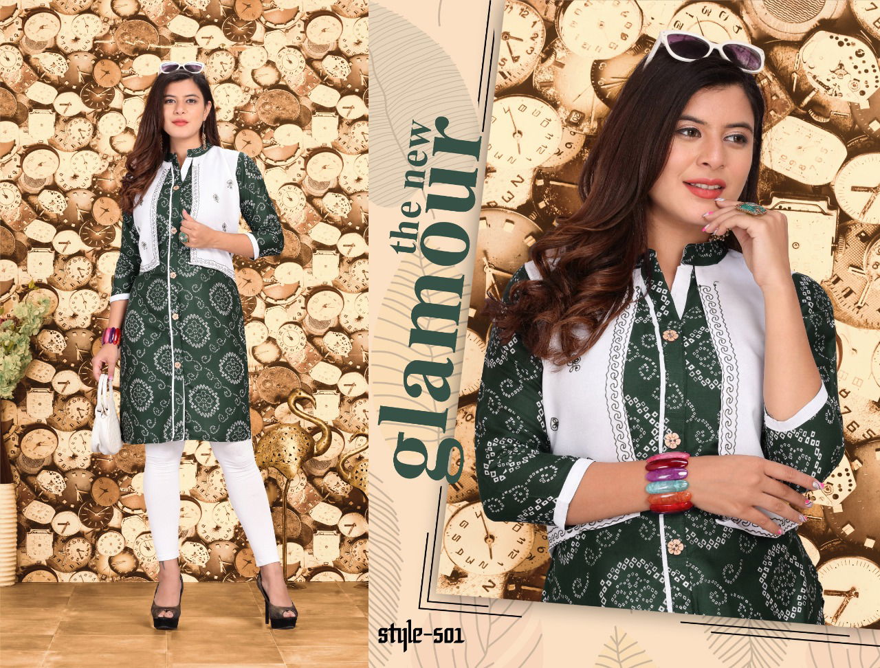 Feelings Fancy Designer Ethnic Wear Rayon Kurtis With Jacket Collection
