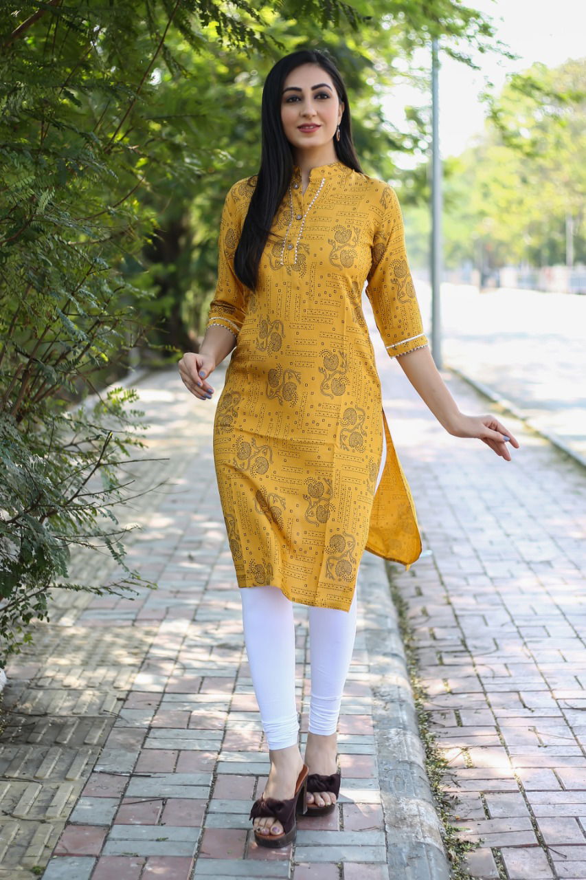 Khushi 1 Latest Ethnic Regular Wear Designer Printed Rayon Kurtis Collection