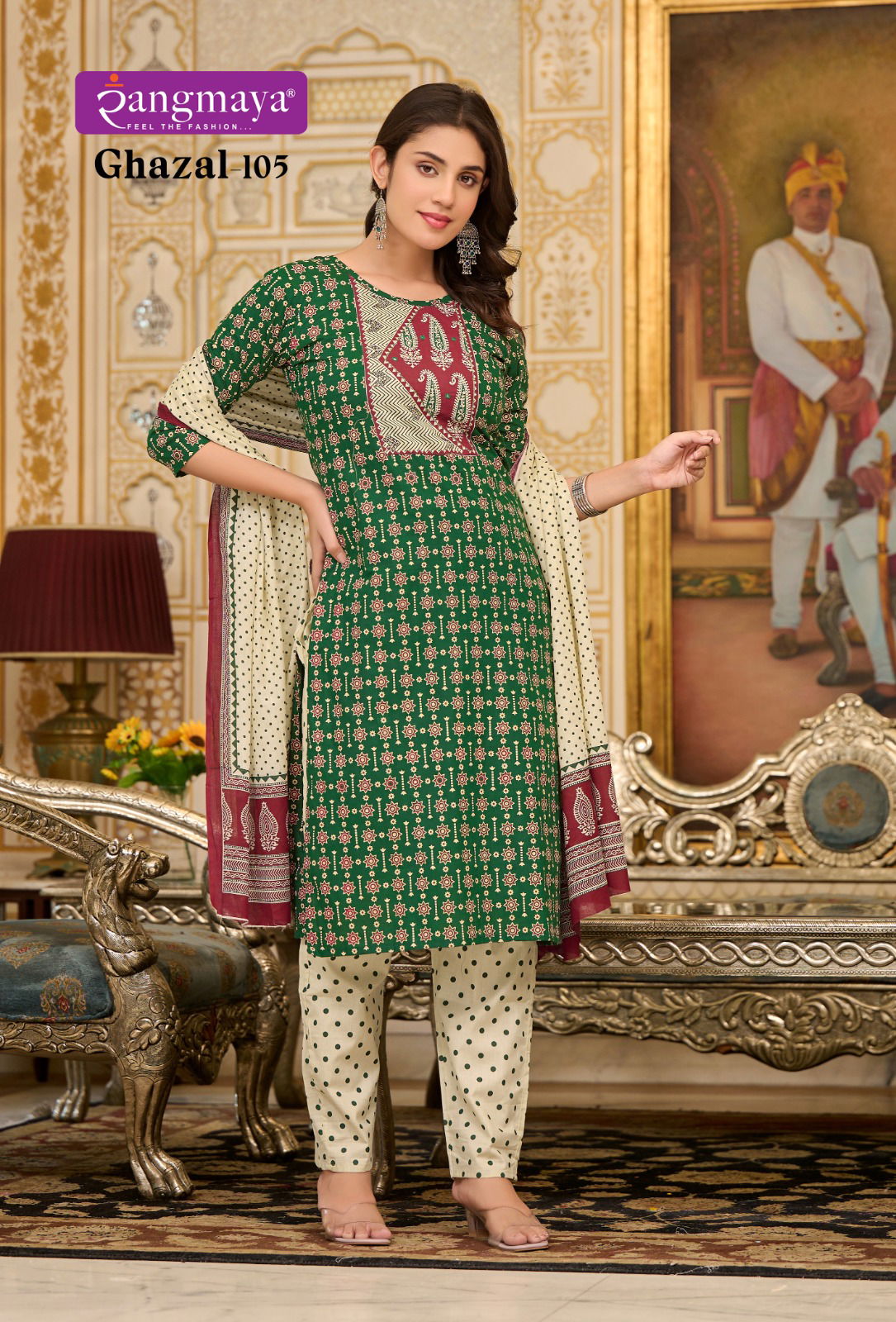 Ghazal By Rangmaya Printed Cotton Kurti With Bottom Dupatta Wholesale Clothing Suppliers In India
