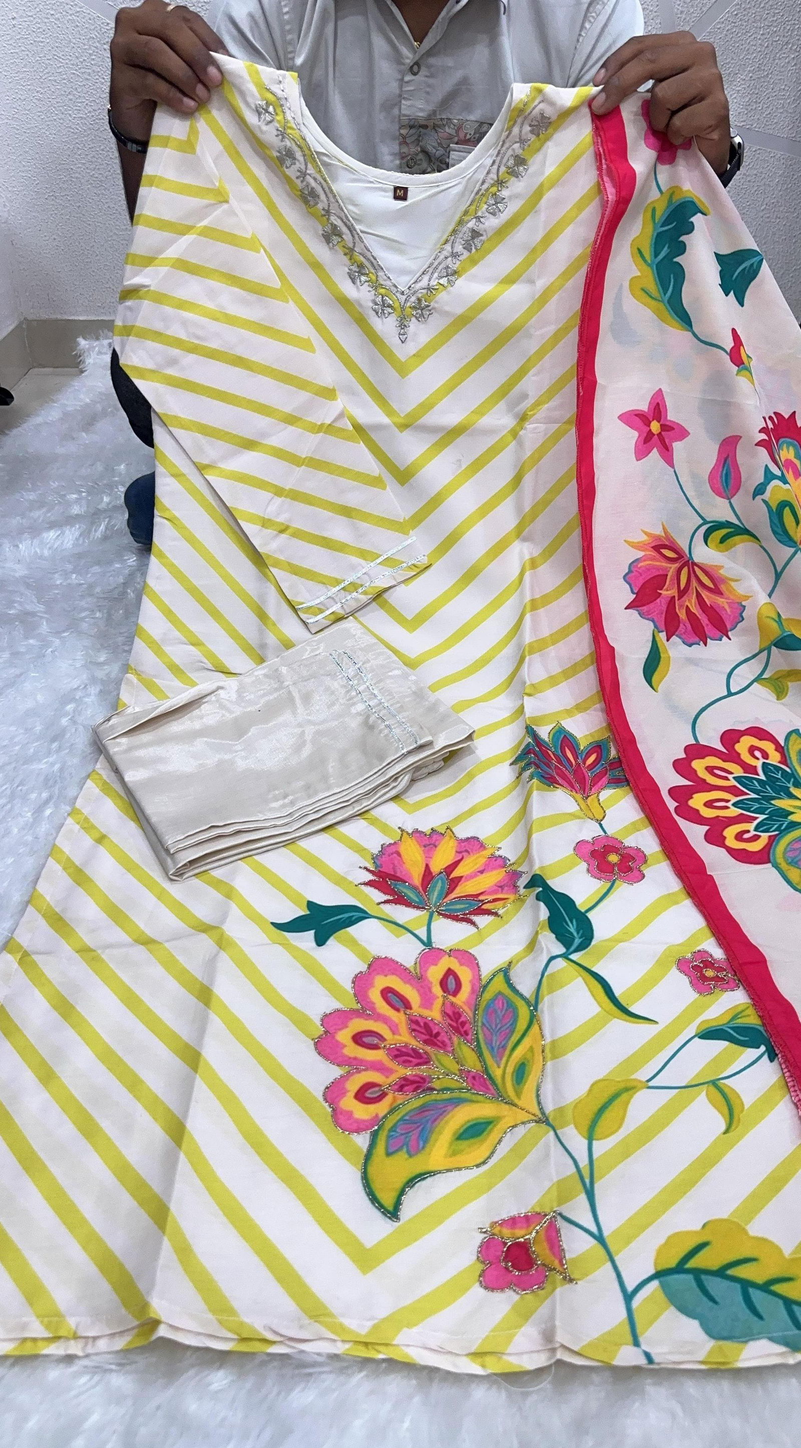 Muslin Mania By Keshav Softest Muslin Kurti With Bottom Dupatta Wholesale Market In Surat 