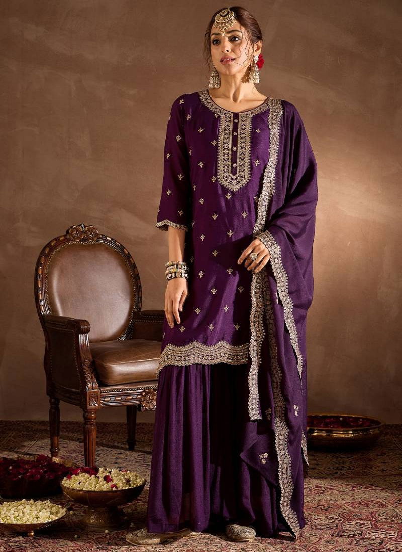 Indo Era 2563 Silk Embroidered Kurti Bottom With Dupatta Exporters In India