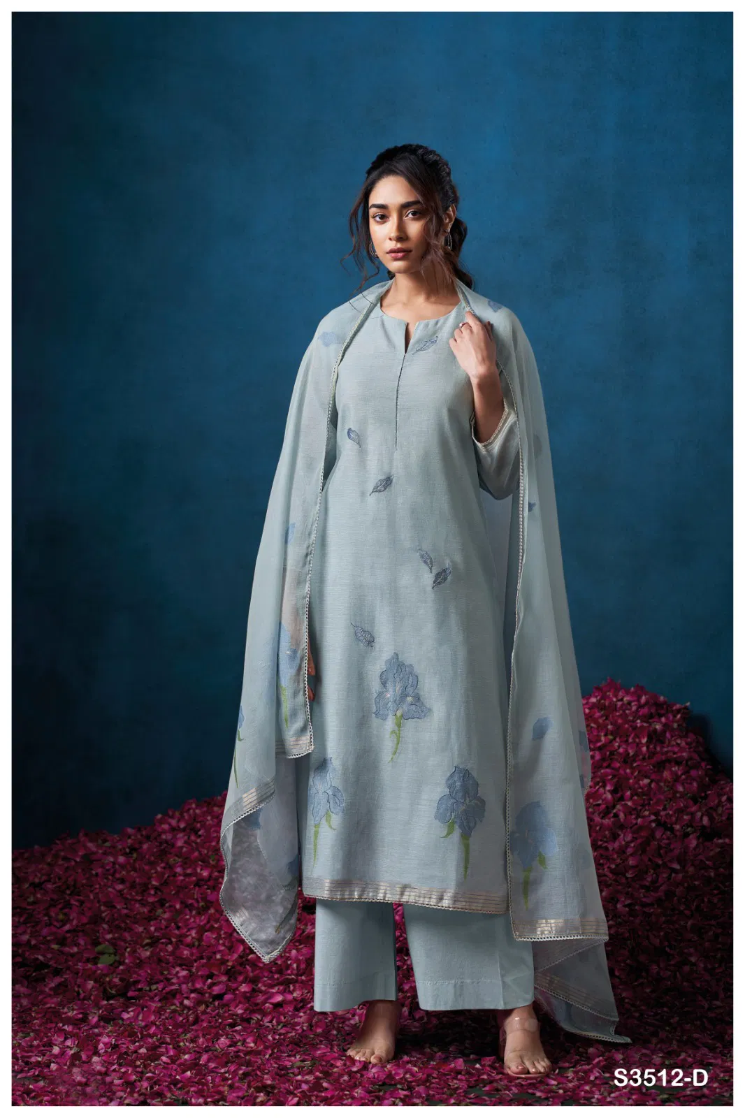 Hillary 3512 By Ganga Mal Chanderi Embroidery Salwar Suit Wholesale Online