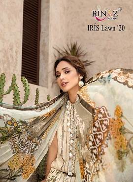 Rinaz Iris Lawn 2020 Latest Collection Of Pakistani Jam Silk Digital Print WIth Self Embroidery Salwar Suit