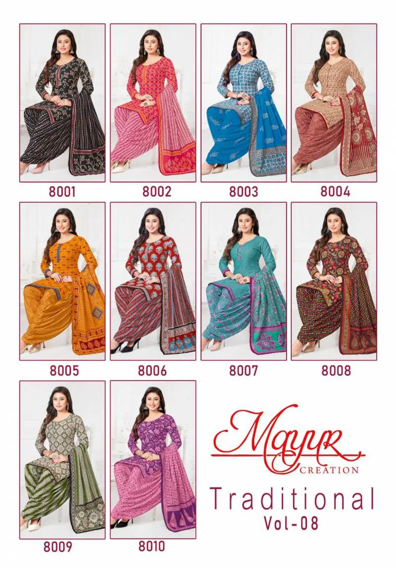 Traditional Vol 8 By Mayur Cotton Printed Dress Material Orders In India