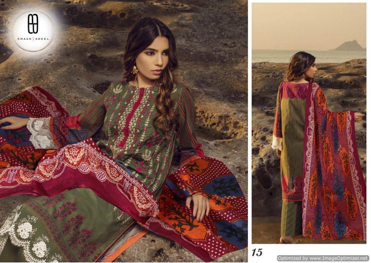 Emaan Adeel 2 Latest Collection of Designer Printed Pure Lawn Karachi Dress materials 