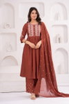 Naisha K 306 Cotton With Work Kurti With Pant Dupatta Suppliers In India
