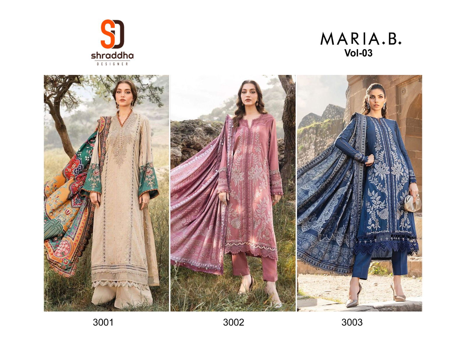 Maria B Vol 3 By Shraddha Visocse Rayon Dress Material Exporters In India