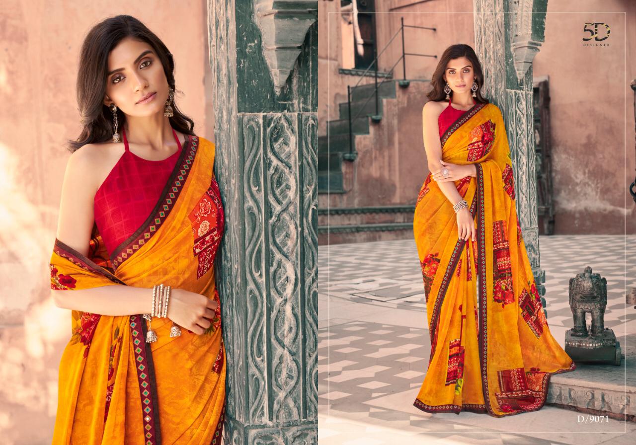 5D ZARA VOL-12 Designer Fancy Festive Wear Heavy Georgette Saree Collection