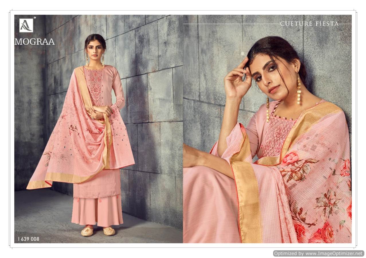 Alok Mograa Exclusive Designer Collection Casual Wear Pure Pure Jam Cotton Self Print Embroidery Work With Swarovski Diamond 