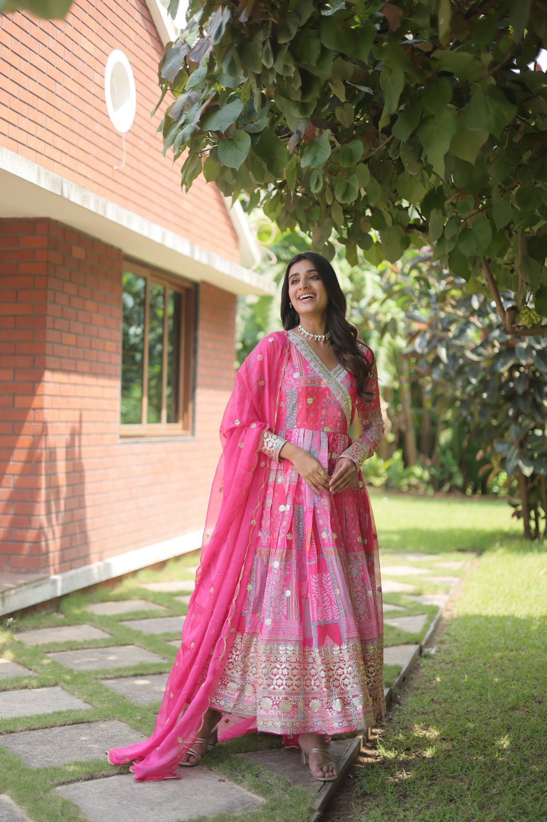 KA 1064 Gown Style Anarkali Kurti With Dupatta Catalog
