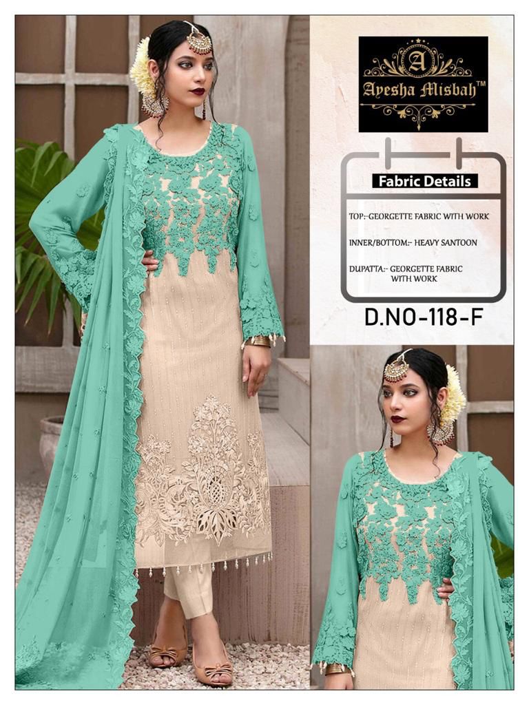 Ayesha Misbah 132 Wedding Wear Georgette Heavy Pakistani Salwar Kameez Collection