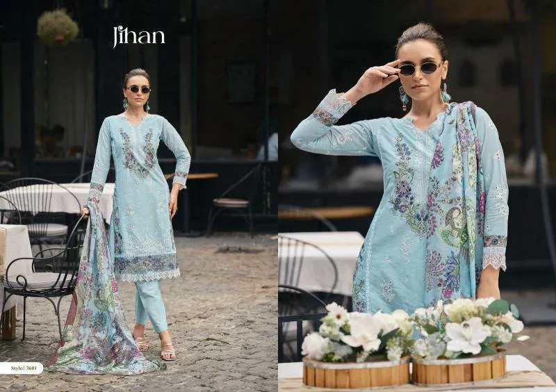 Taskeen Vol 2 By Jihan Cotton With Self Embroidered Dress Material Wholesale In India