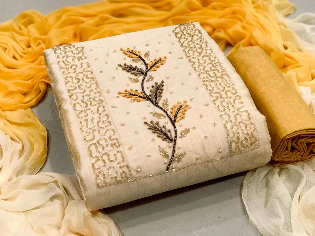 Khadi Handwork Suits 2 Designer Party Wear Dress Material
