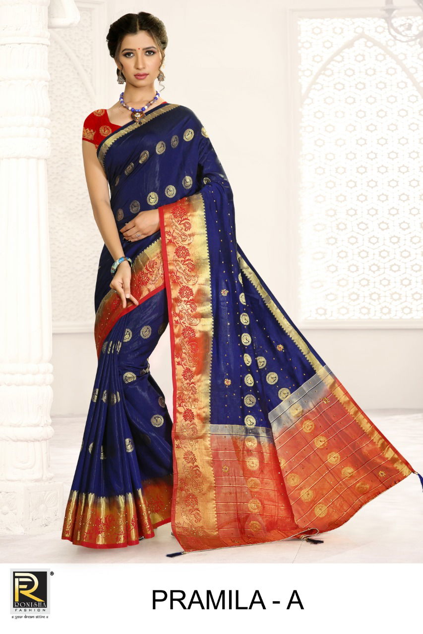 Ronisha Pramila Latest Designer Festive Wear Nylon Silk Saree Collection