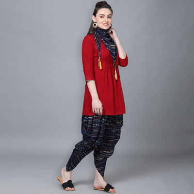 Kainat 8 Fancy New Party Wear Rayon Printed Kurti With Dhoti Collection