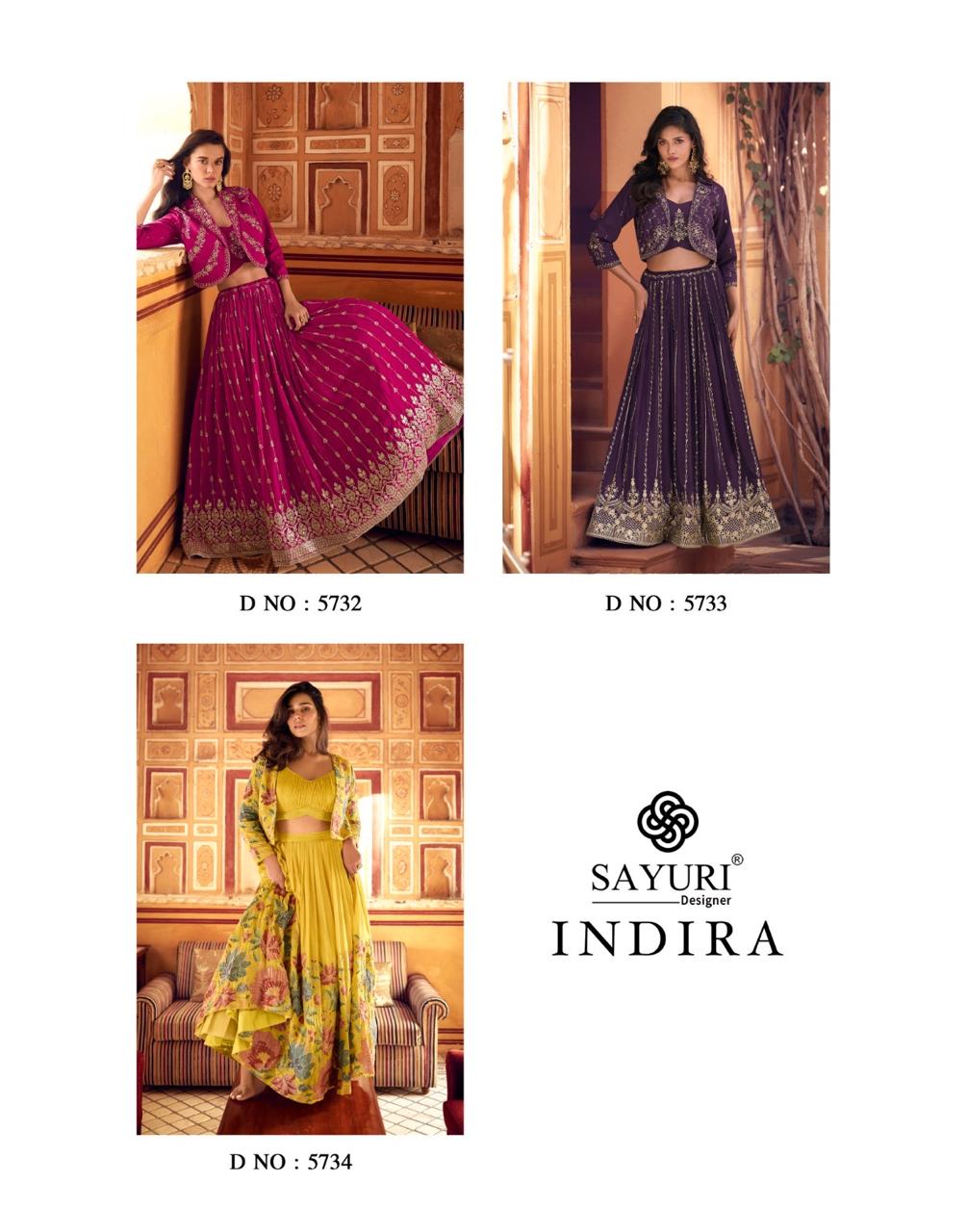 Indira By Sayuri Designer Chinon Silk Indo Western Wholesale In India