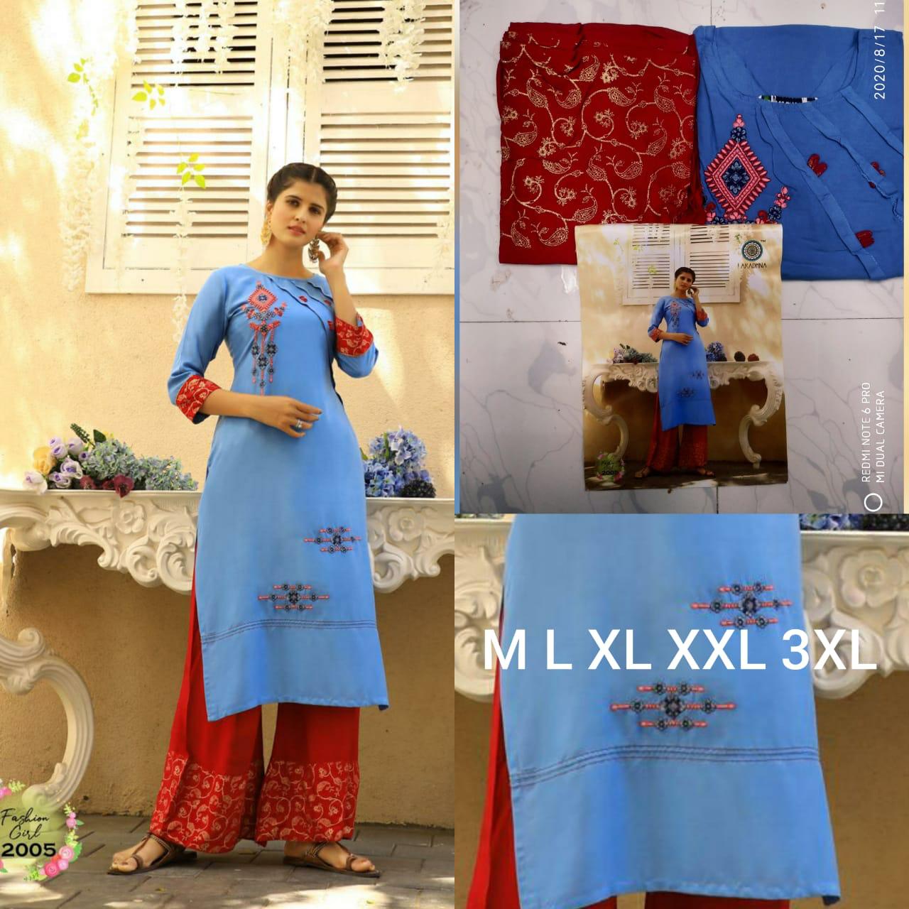 ARADHNA FASHION GIRL VOL 2 Heavy Rayon with Embroidery Work & Manual Work with Heavy Rayon With Ordinary Print & Gold Print Pazzo Kurtis Set Collections
