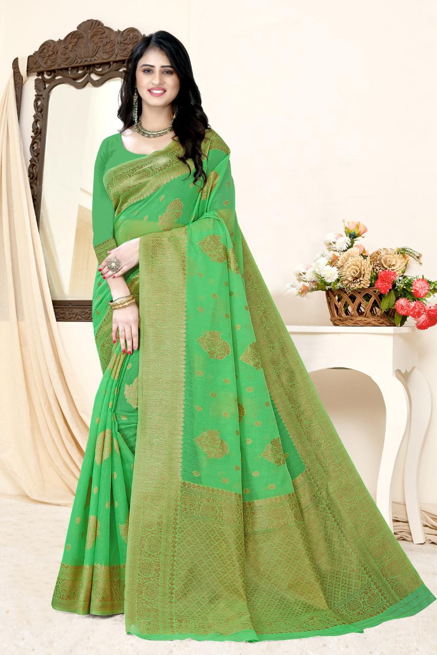 Princess 3 Casual Daily Wear Chanderi Cotton Printed Saree Collection