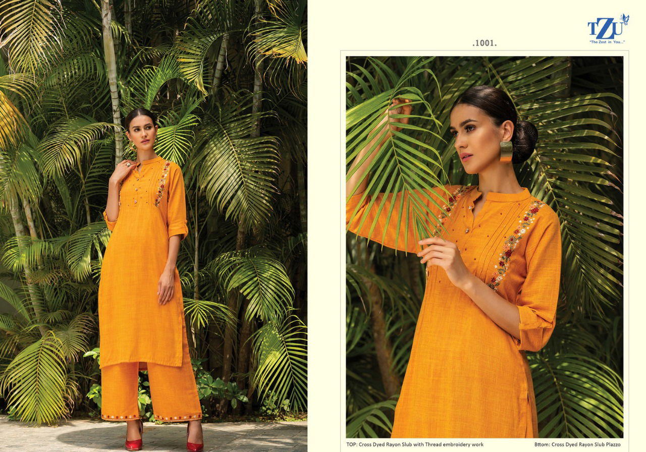 GLAZED Latest Fancy Designer Festive Wear Heavy Dyed Rayon Embroidery Kurtis With Bottom Collection