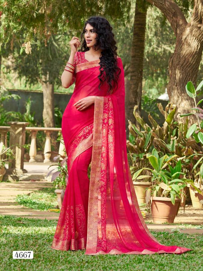 Priya Paridhi Libaas Vol 4 Latest Party Wear Designer Foil Print With Lace Border Saree collection 