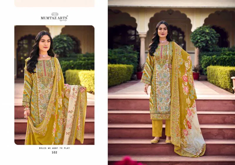 Moksha By Mumtaz Jam Satin Digital Printed Dress Material Wholesale Market In Surat
