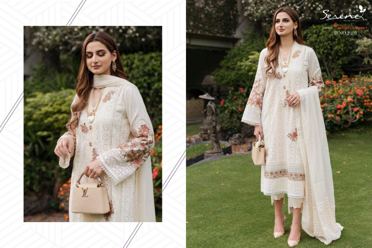 Serene Belle Ame Fancy Designer Heavy Festive Wear Pure Lawn Cotton Heavy Embroidery Pakistan Salwar Kameez Collection
