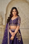 Purple colour Silk With Zari Work Lahenga With Blouse And Dupatta Exporters In India KF 2102
