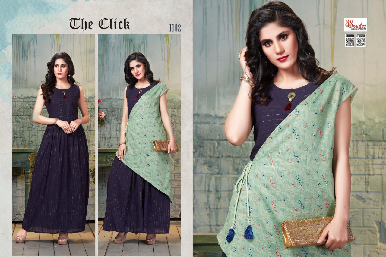 Smylee The Click Latest Designer Fancy Party Wear Stylish Long Heavy Kurtis Collection
