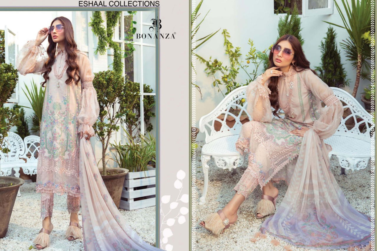 Bonanza Maria B Mprint Summer Collection 21 Latest Fancy Designer Cambric Cotton Pakistani Salwar Suits Collection
